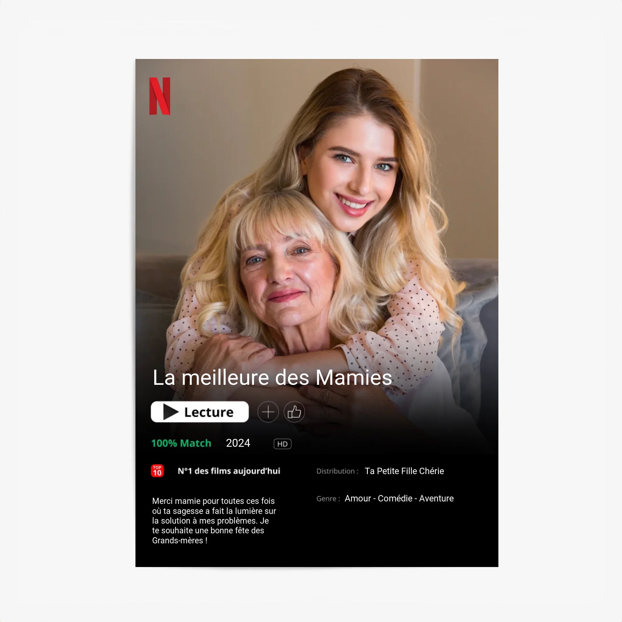 Affiche Personnalisée Poster Netflix Grand Mère