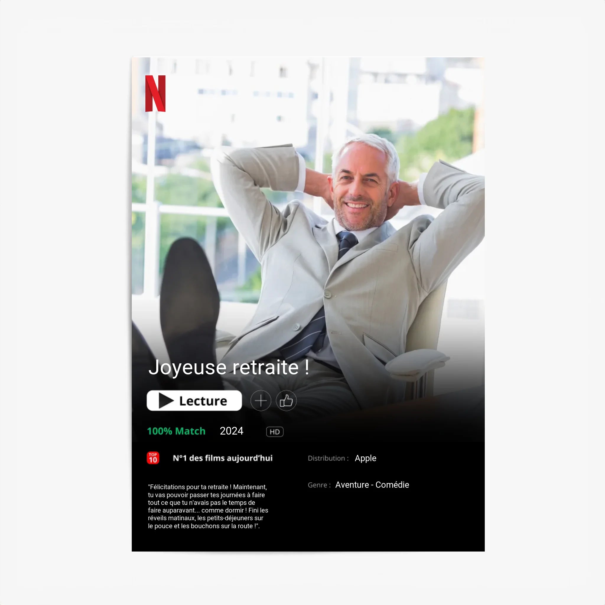 Affiche Personnalisée Poster Netflix Retraite