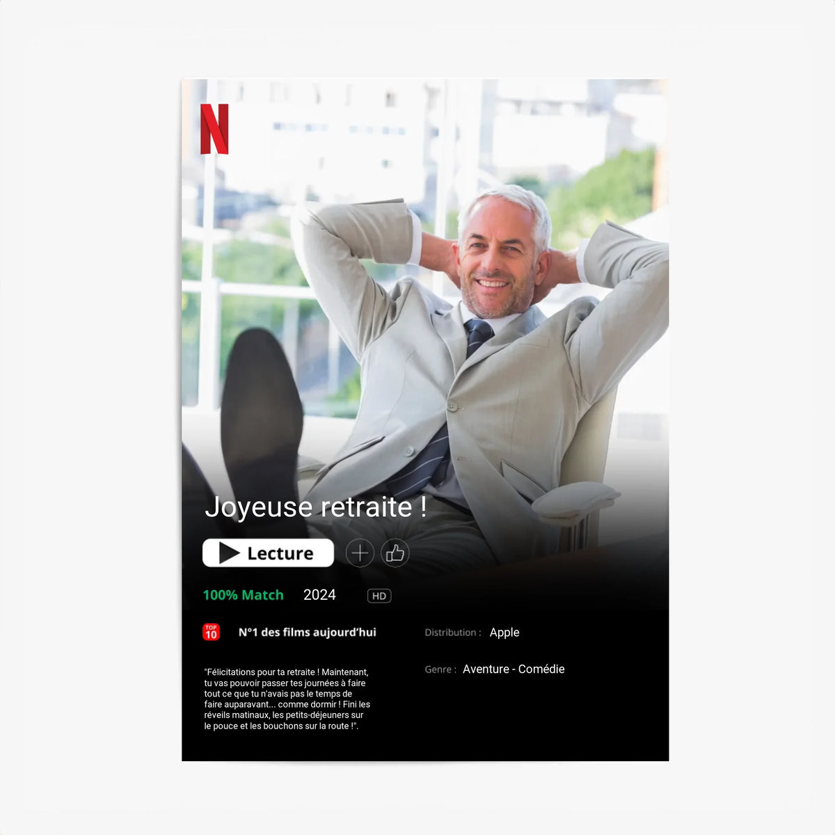 Affiche Personnalisée Poster Netflix Retraite