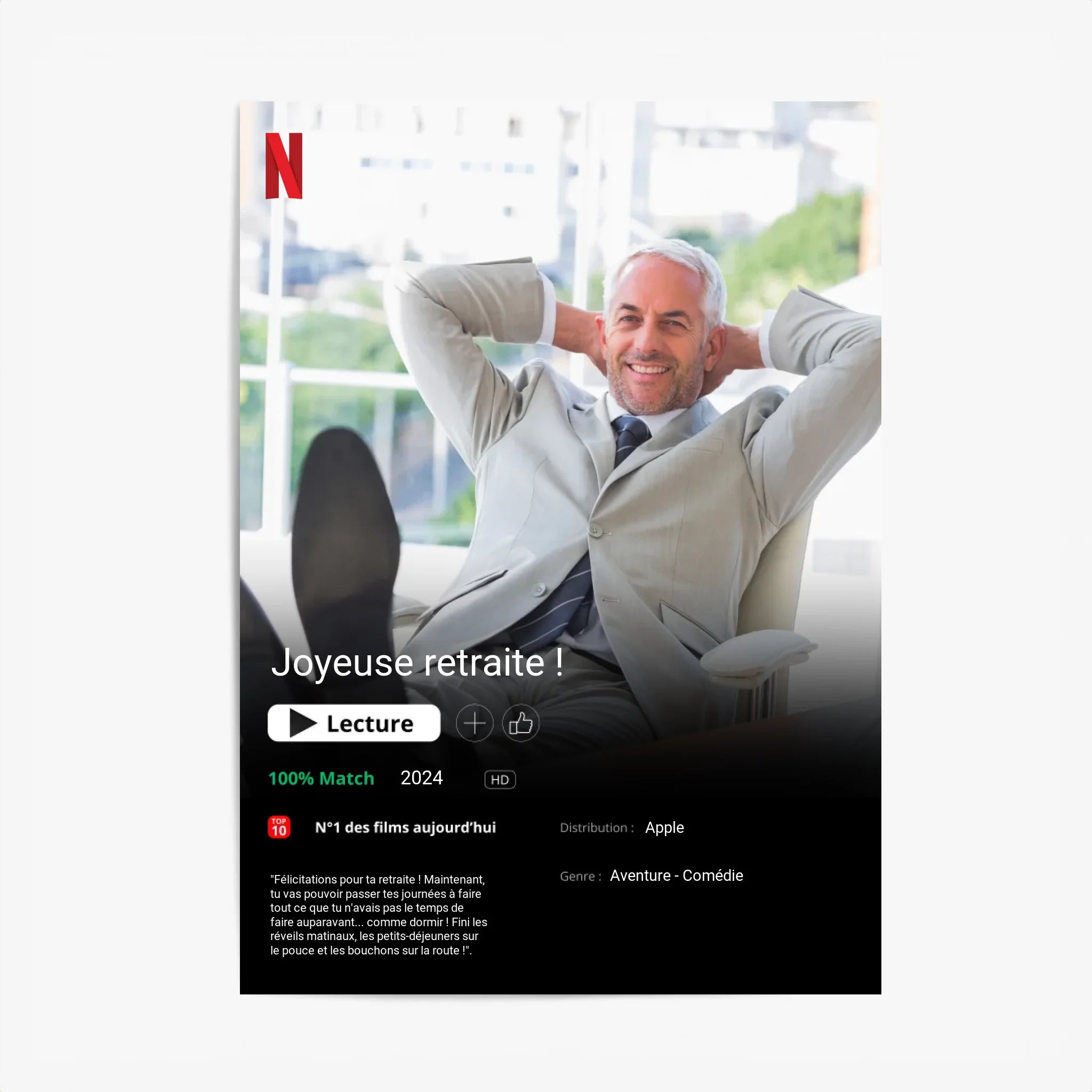 Affiche Personnalisée Poster Netflix Retraite