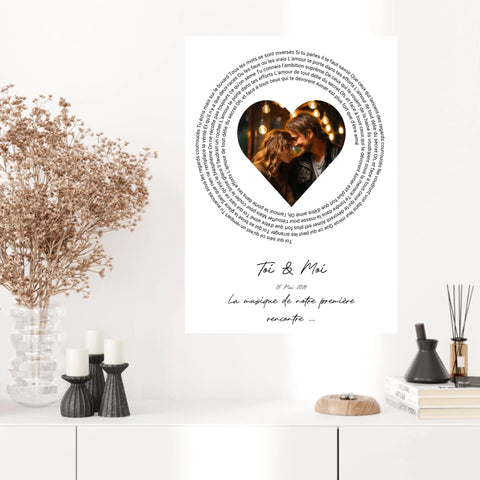Affiche Personnalisée Poster Paroles de Chansons Toi Et Moi
