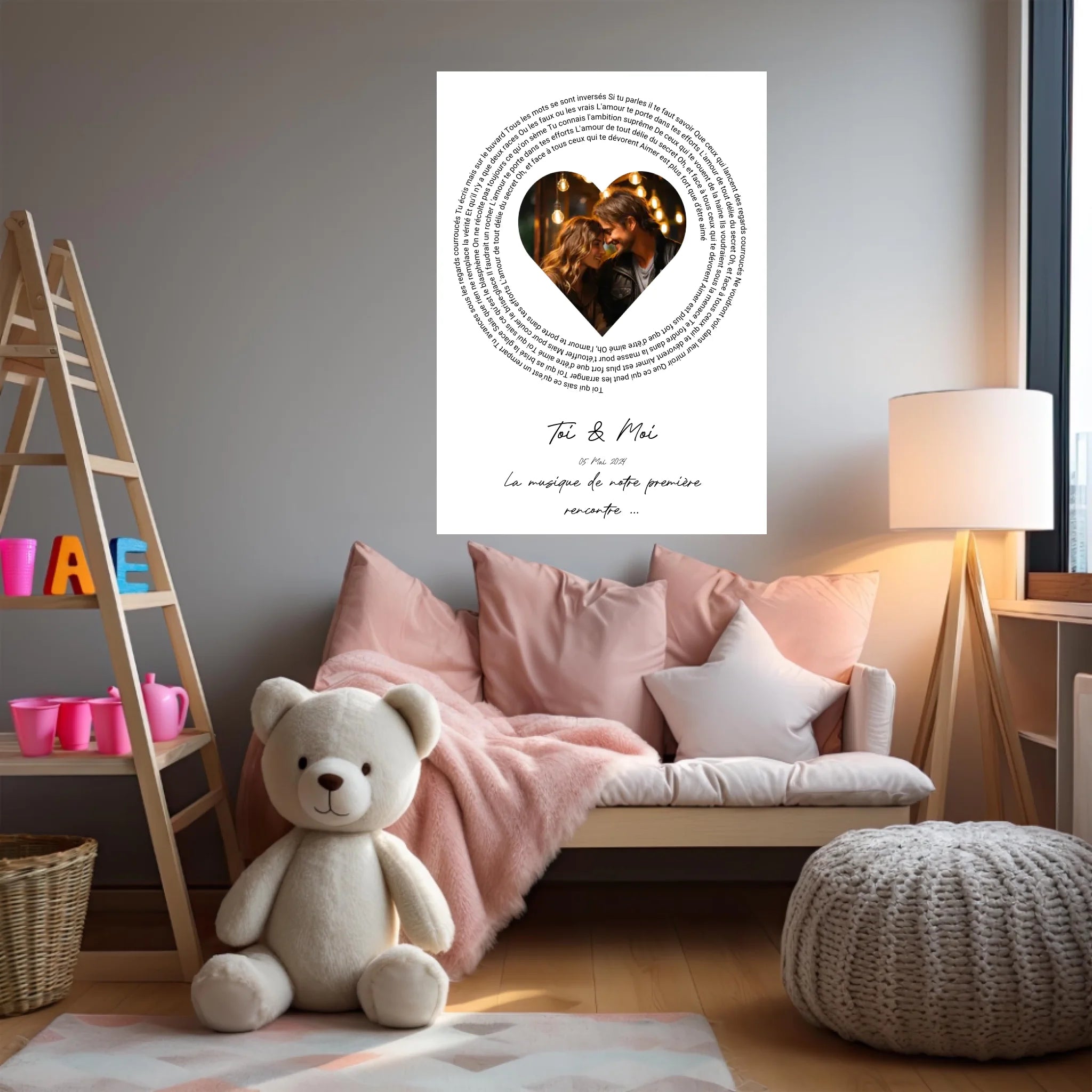 Affiche Personnalisée Poster Paroles de Chansons Toi Et Moi