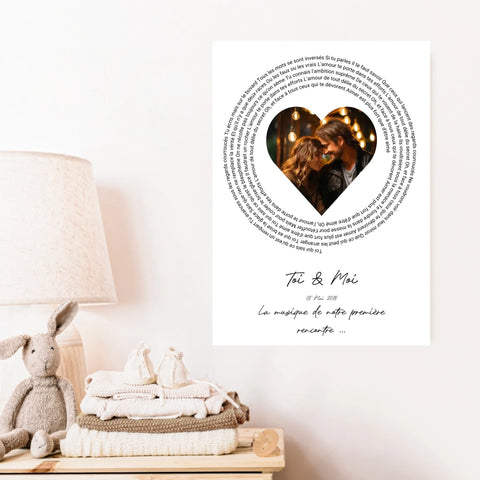 Affiche Personnalisée Poster Paroles de Chansons Toi Et Moi
