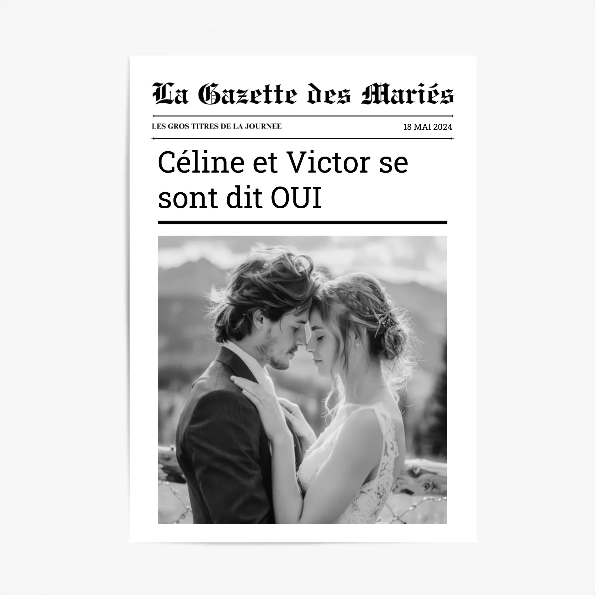 Affiche Personnalisée La Gazette des Mariés
