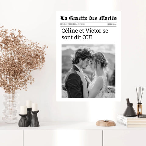 Affiche Personnalisée La Gazette des Mariés