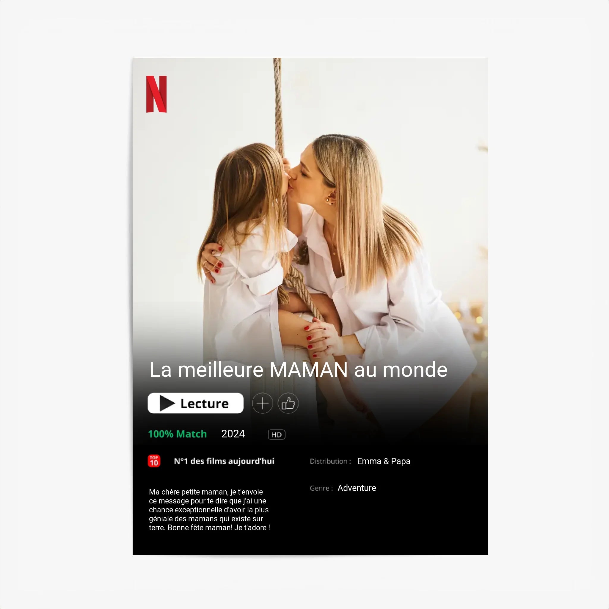 Affiche Personnalisée Poster Netflix Maman