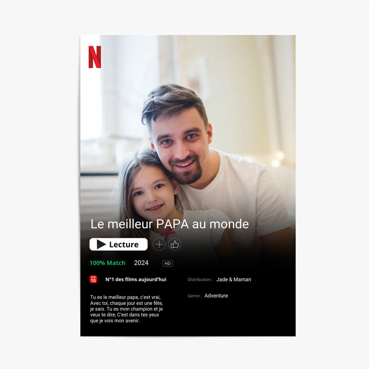 Affiche Personnalisée Poster Netflix Papa