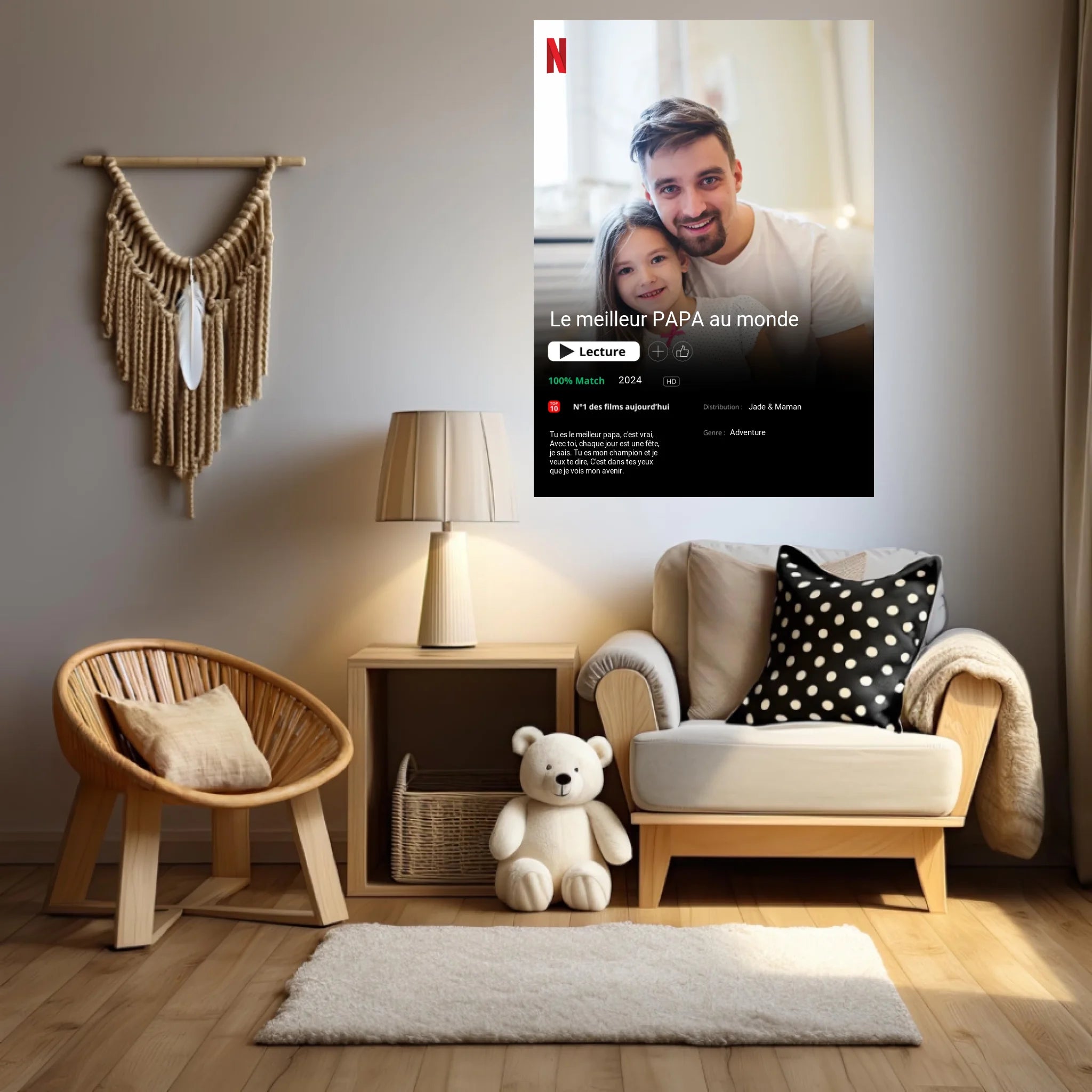 Affiche Personnalisée Poster Netflix Papa