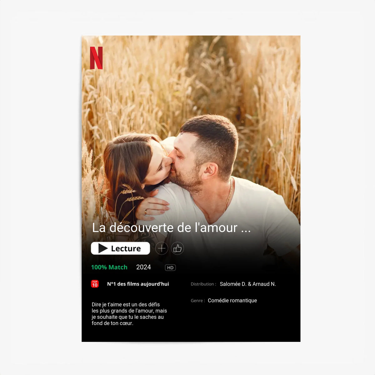 Affiche Personnalisée Poster Netflix Couple