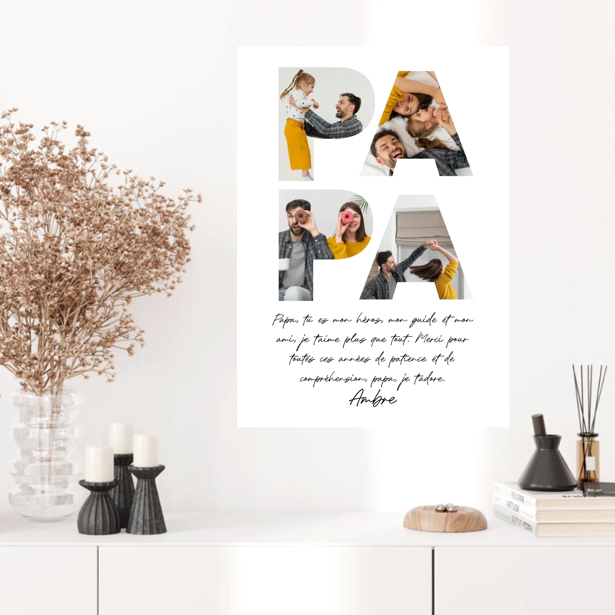 Tableau Famille Personnalisé Lettre Photo Papa
