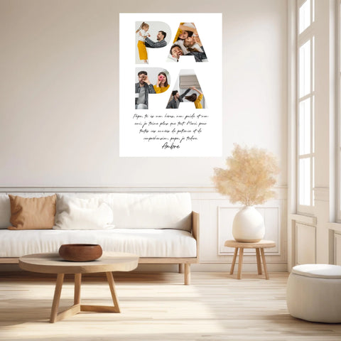Tableau Famille Personnalisé Lettre Photo Papa