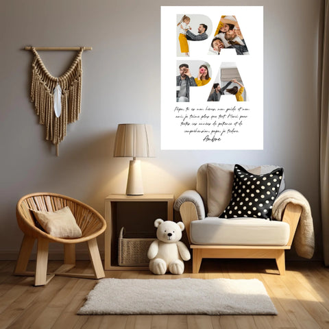 Tableau Famille Personnalisé Lettre Photo Papa