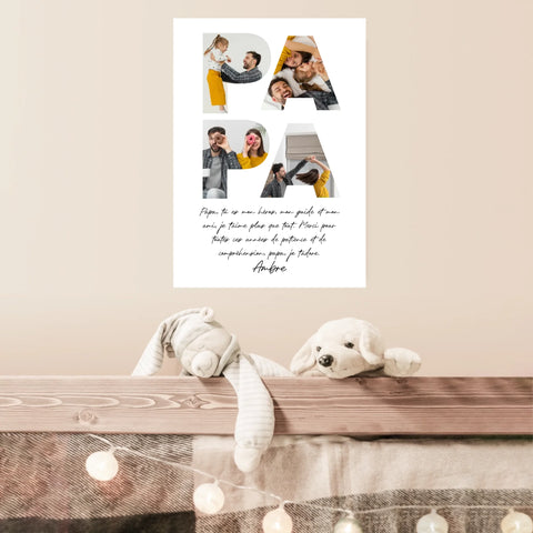 Tableau Famille Personnalisé Lettre Photo Papa