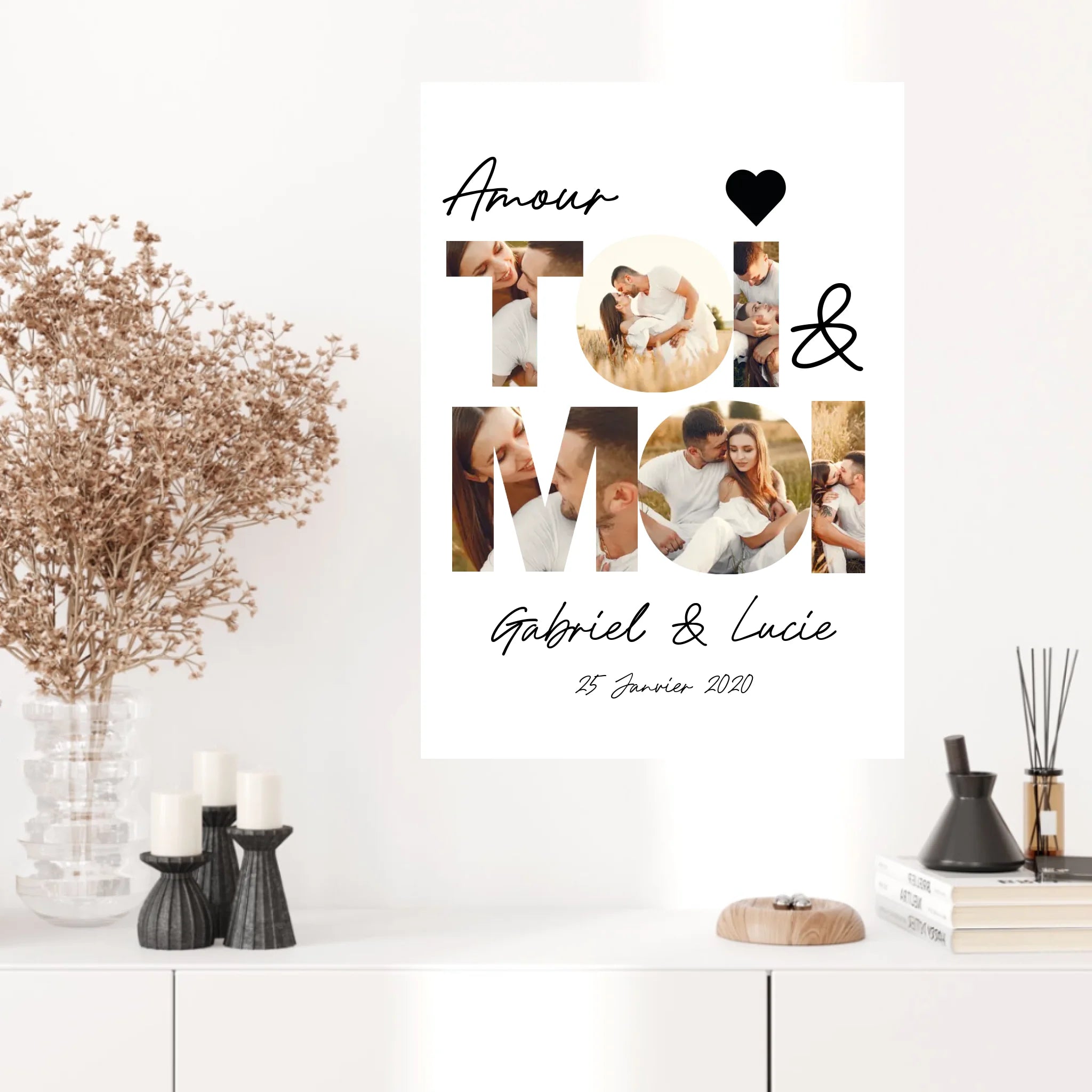 Affiche Personnalisée Couple Photos Toi & Moi