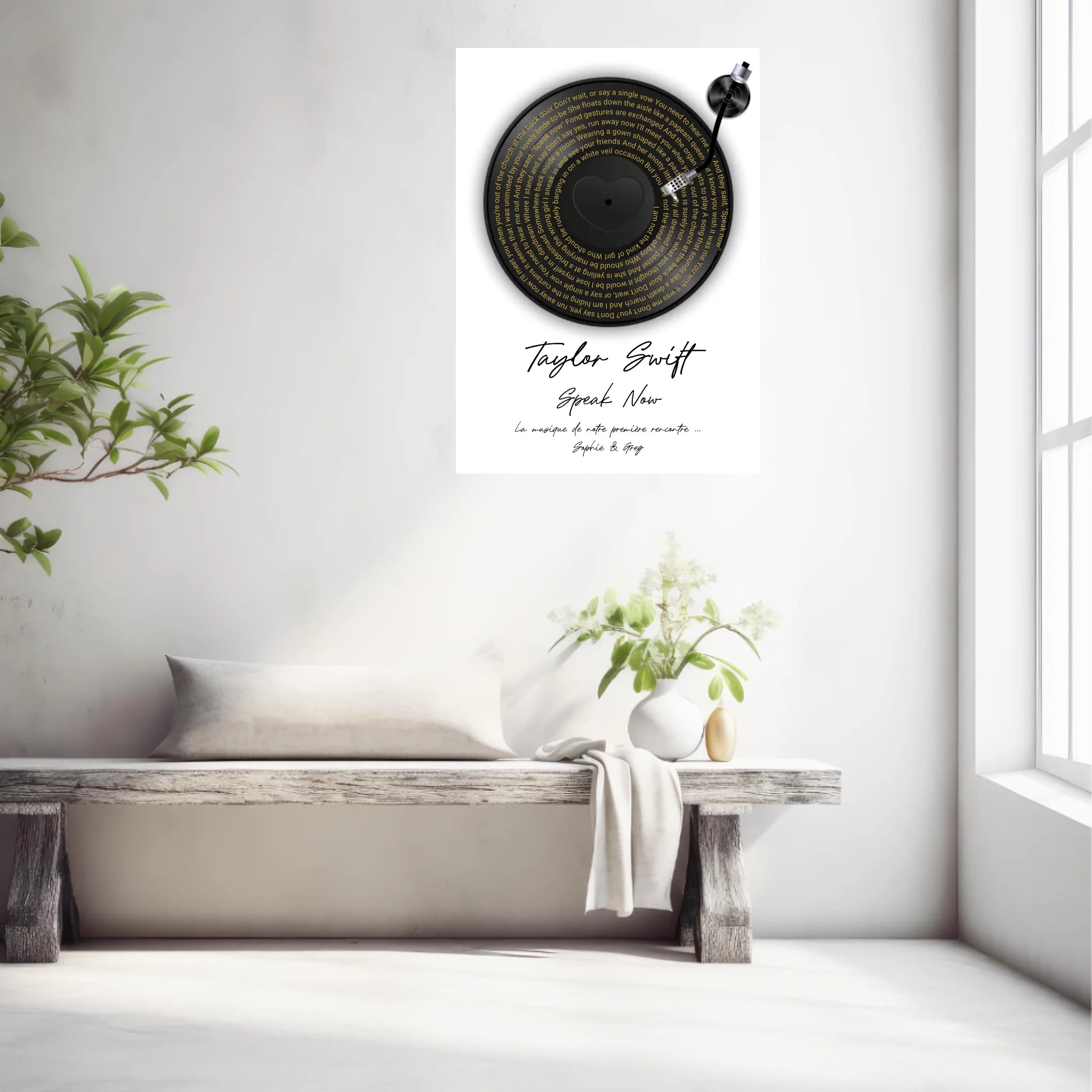 Affiche Paroles De Chansons Couple Personnalisé