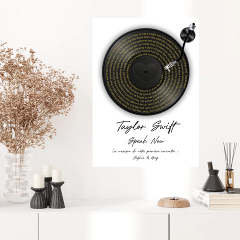Affiche Paroles De Chansons Couple Personnalisé