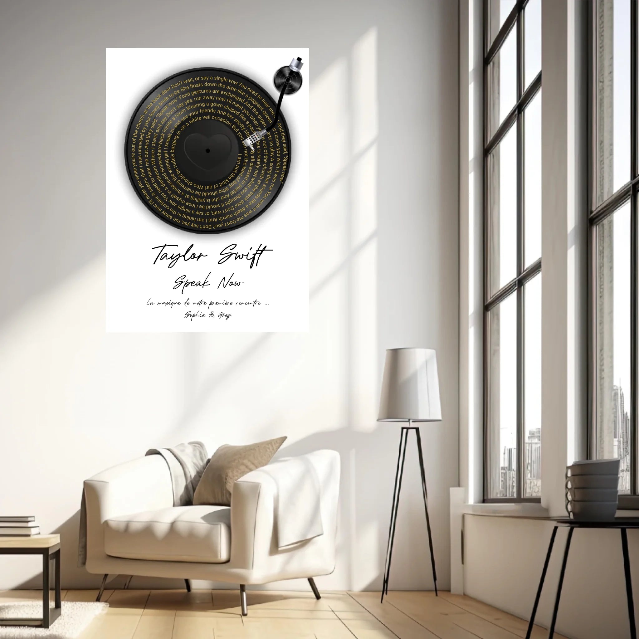 Affiche Paroles De Chansons Couple Personnalisé