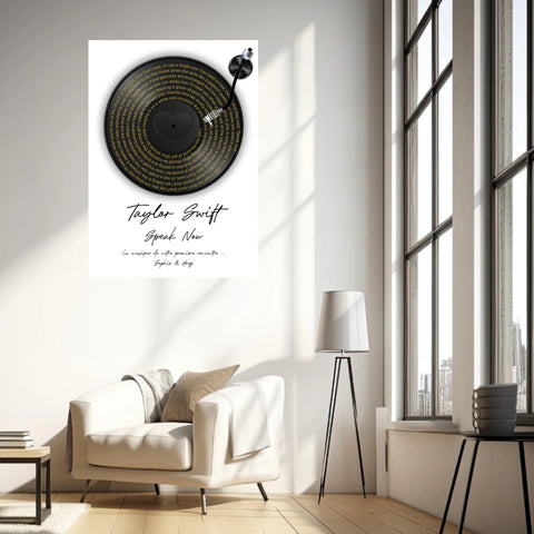 Affiche Paroles De Chansons Couple Personnalisé