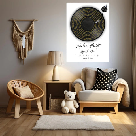 Affiche Paroles De Chansons Couple Personnalisé