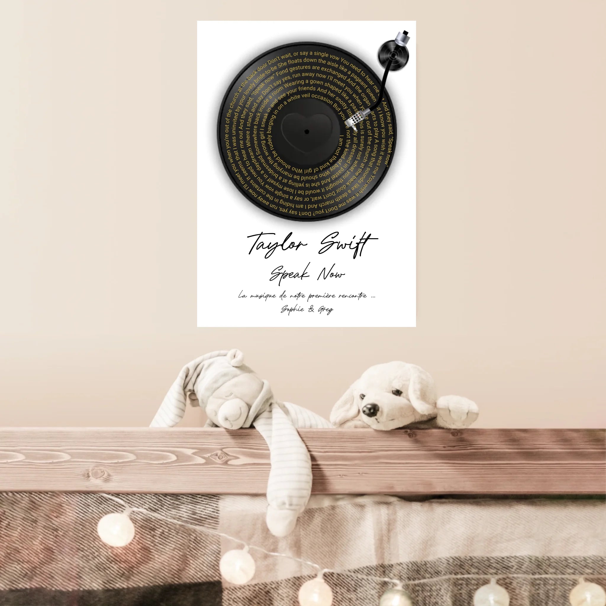 Affiche Paroles De Chansons Couple Personnalisé
