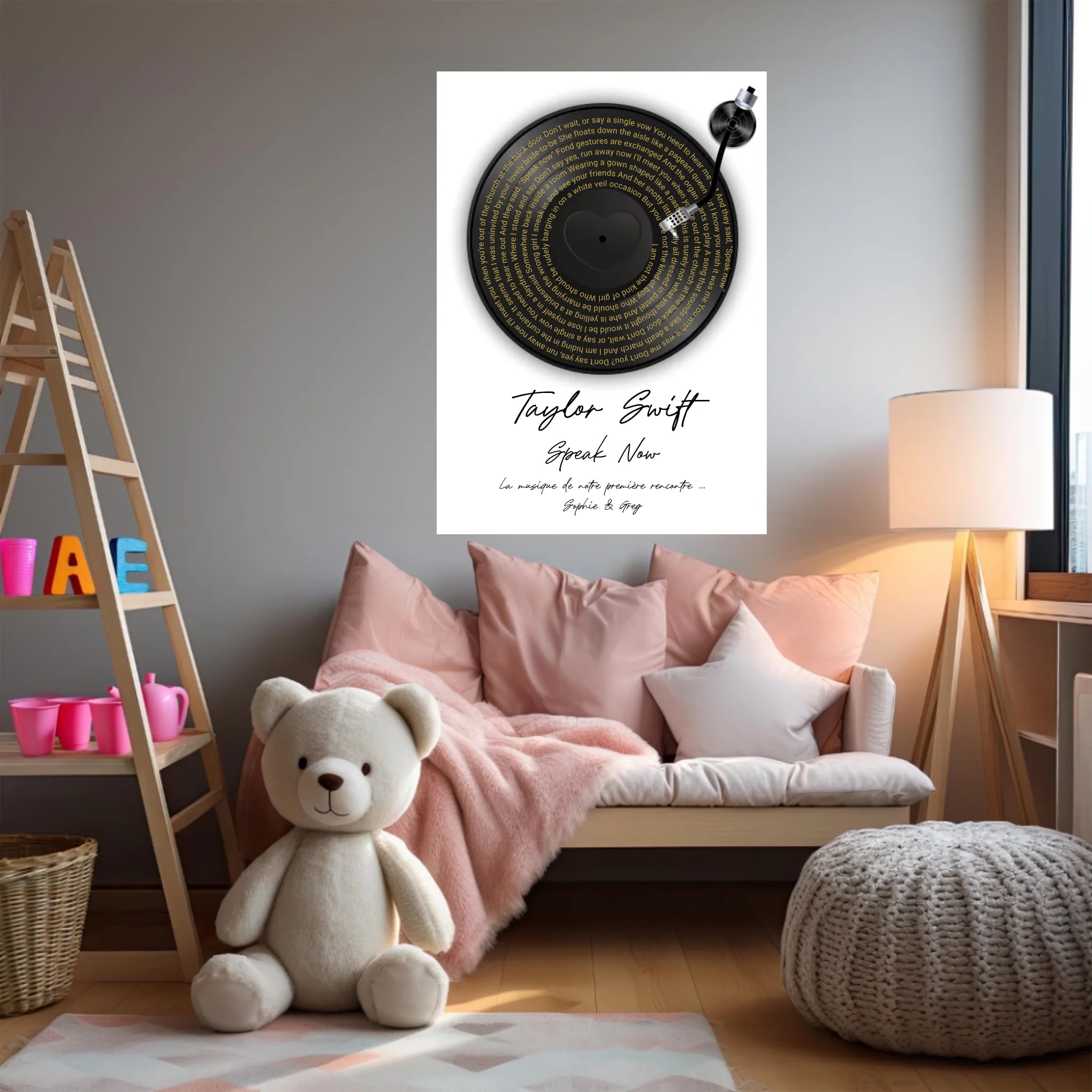 Affiche Paroles De Chansons Couple Personnalisé