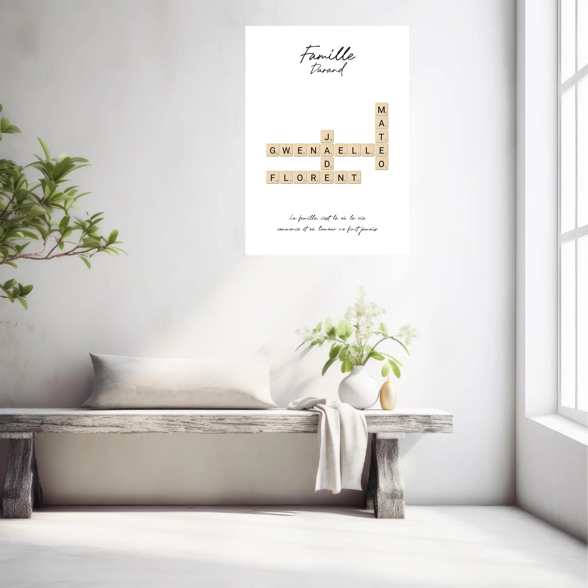 Tableau Personnalisé Scrabble Famille