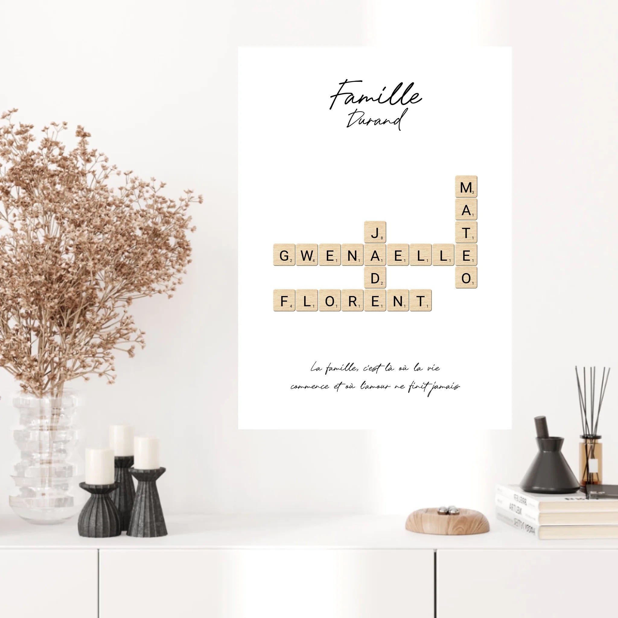 Tableau Personnalisé Scrabble Famille