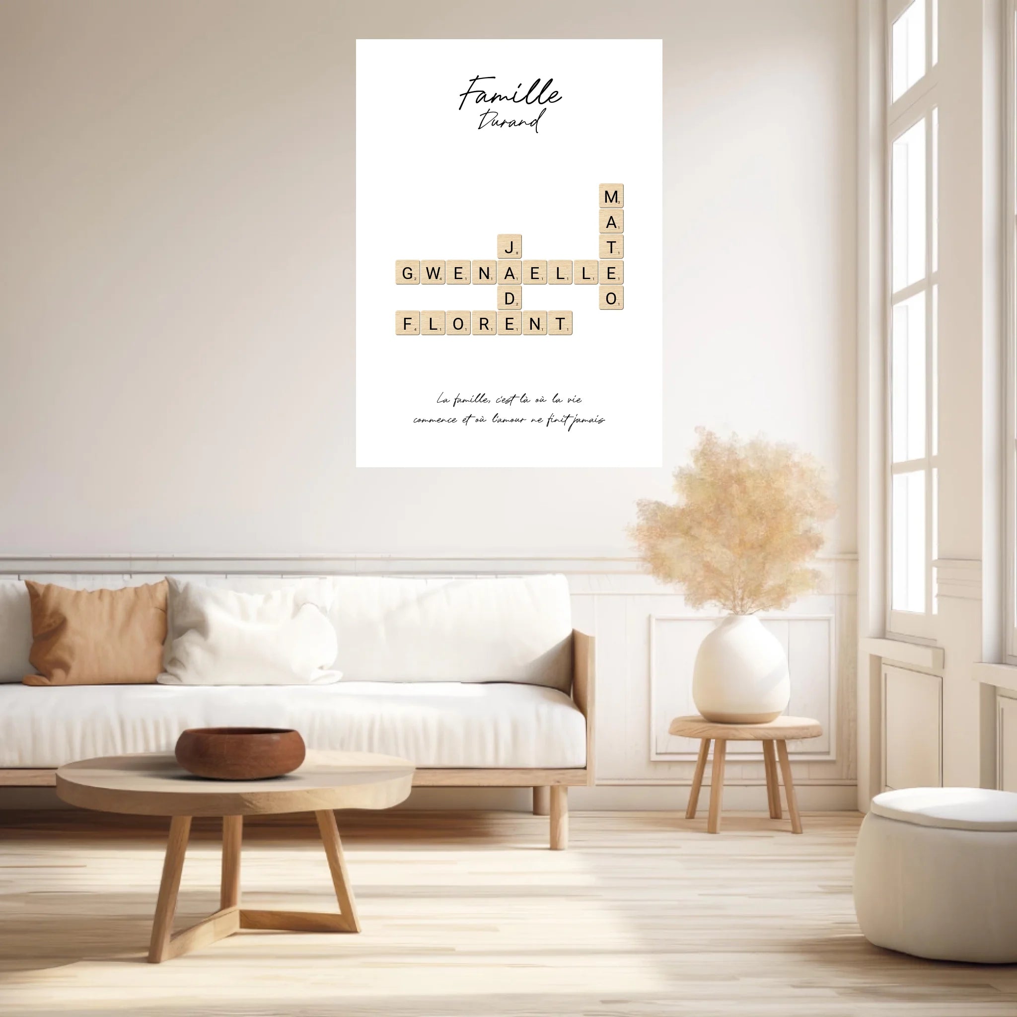 Tableau Personnalisé Scrabble Famille