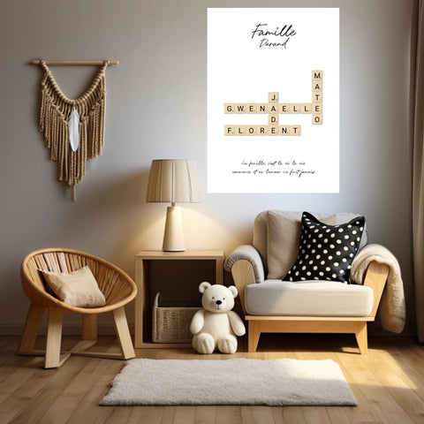 Tableau Personnalisé Scrabble Famille