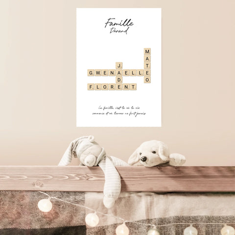 Tableau Personnalisé Scrabble Famille
