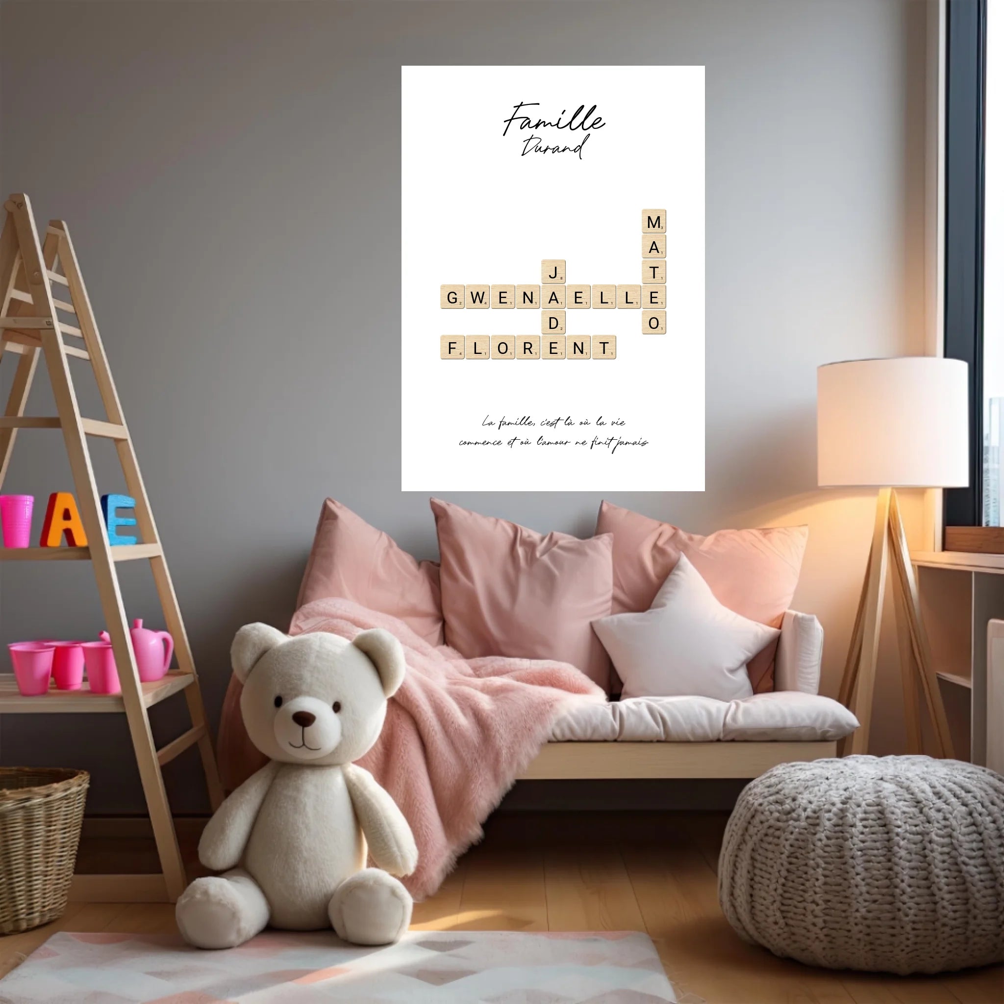 Tableau Personnalisé Scrabble Famille