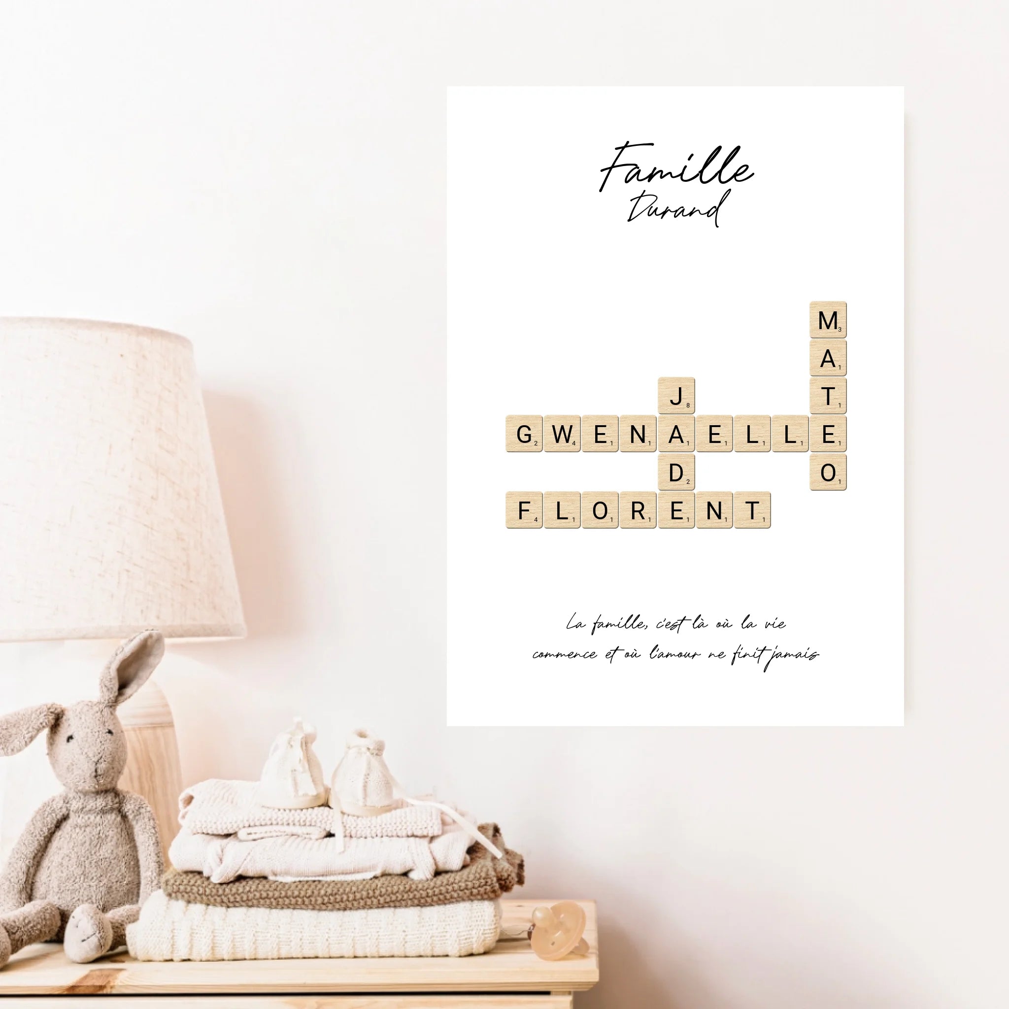 Tableau Personnalisé Scrabble Famille