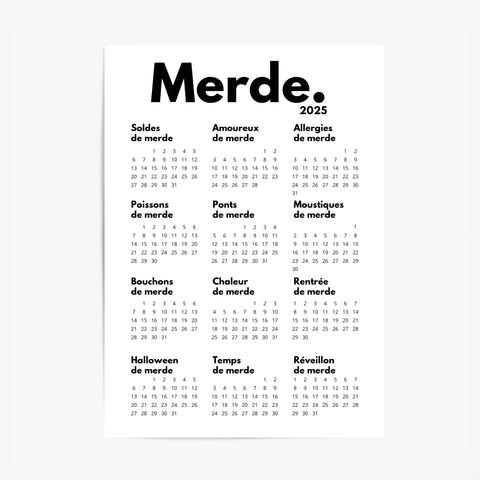 Affiche Personnalisée Calendrier Merde