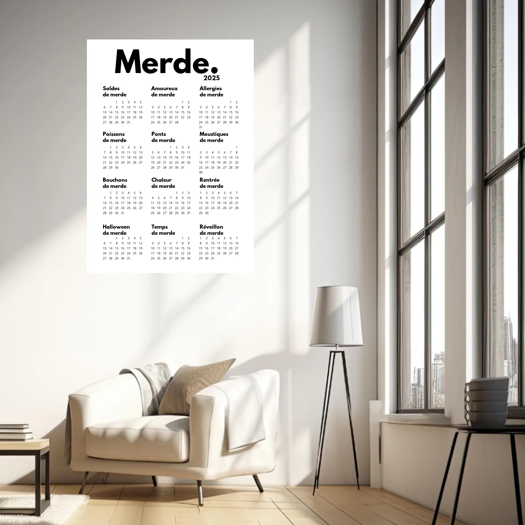 Affiche Personnalisée Calendrier Merde