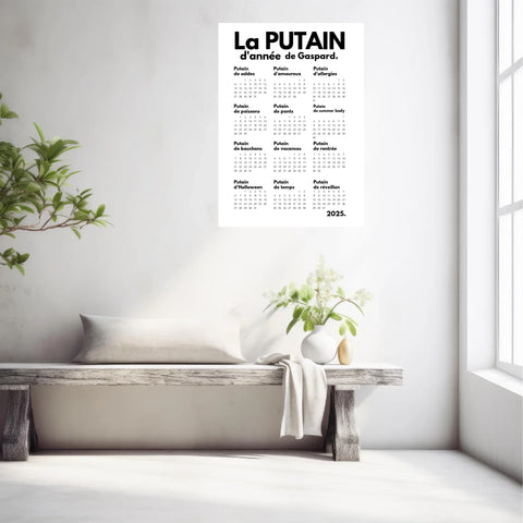 Affiche Personnalisée Calendrier La Putain d'Année