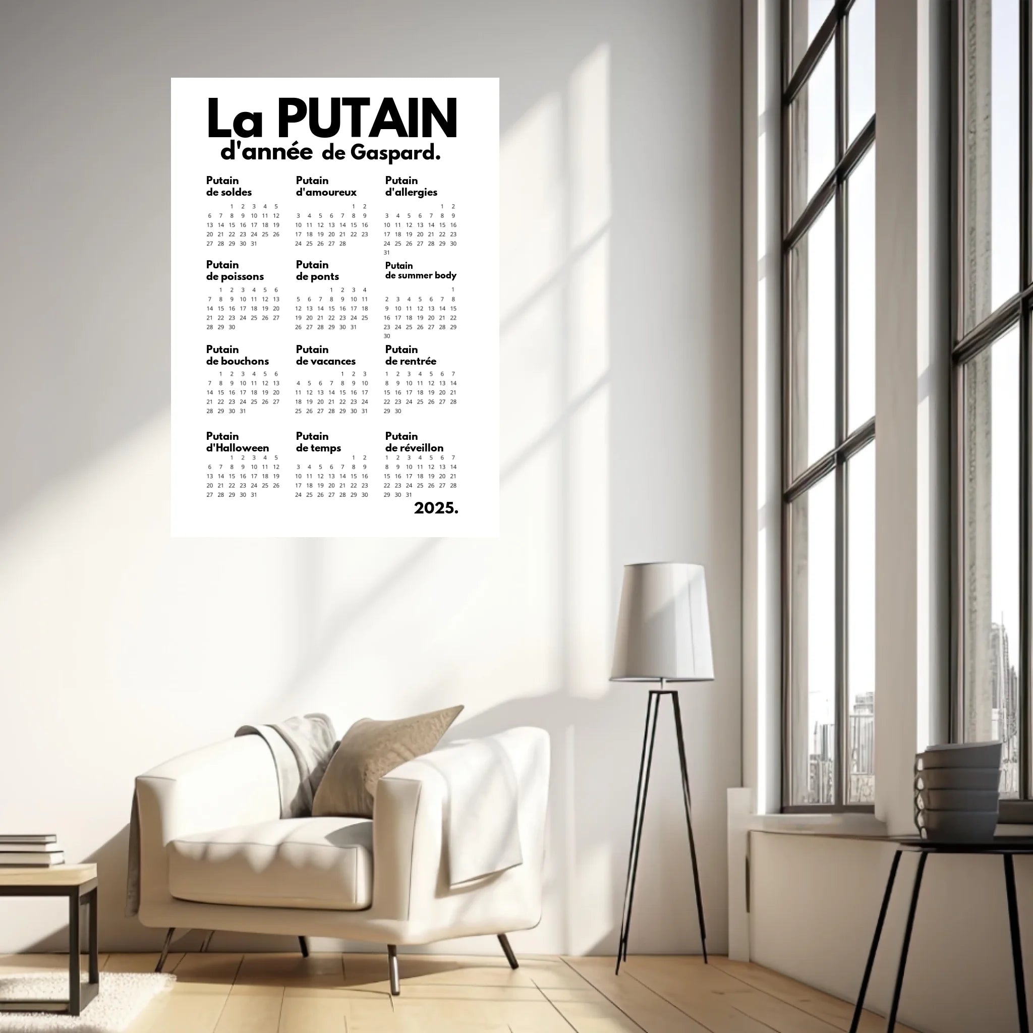 Affiche Personnalisée Calendrier La Putain d'Année