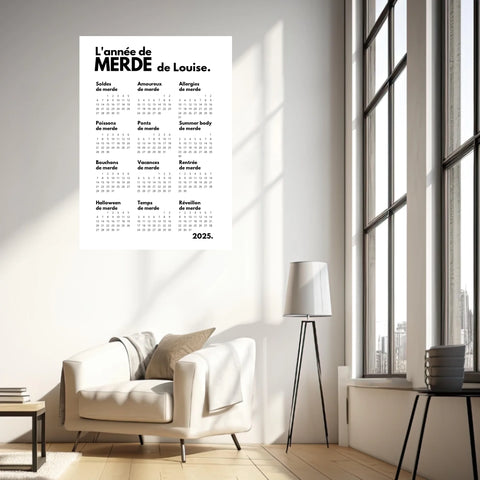 Affiche Personnalisée Calendrier Année de Merde