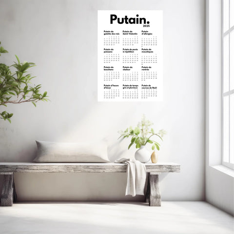 Affiche Personnalisée Calendrier Putain 2025