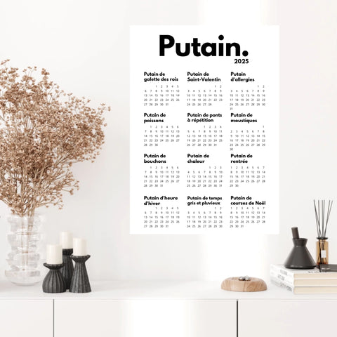 Affiche Personnalisée Calendrier Putain 2025