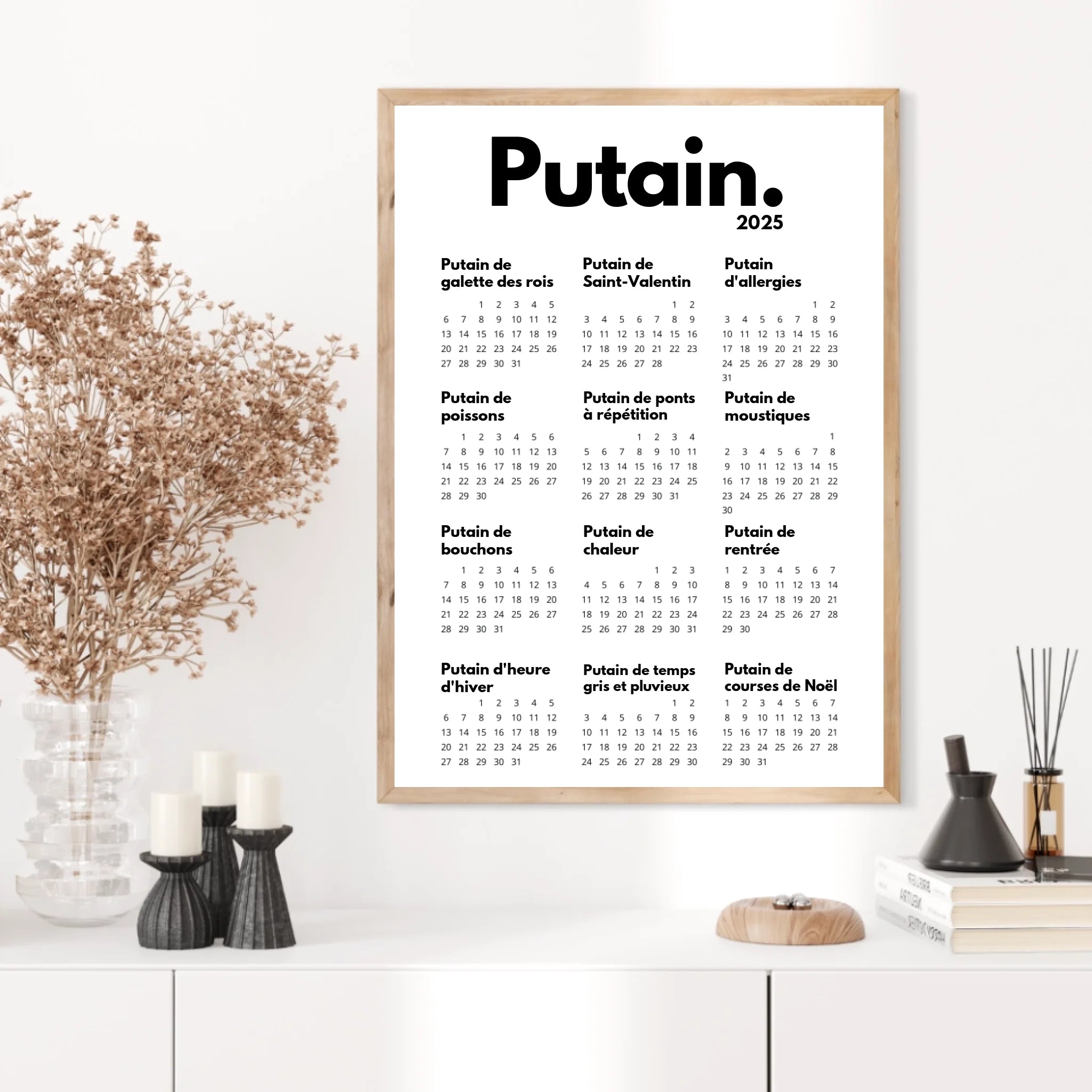 Affiche Personnalisée Calendrier Putain 2025