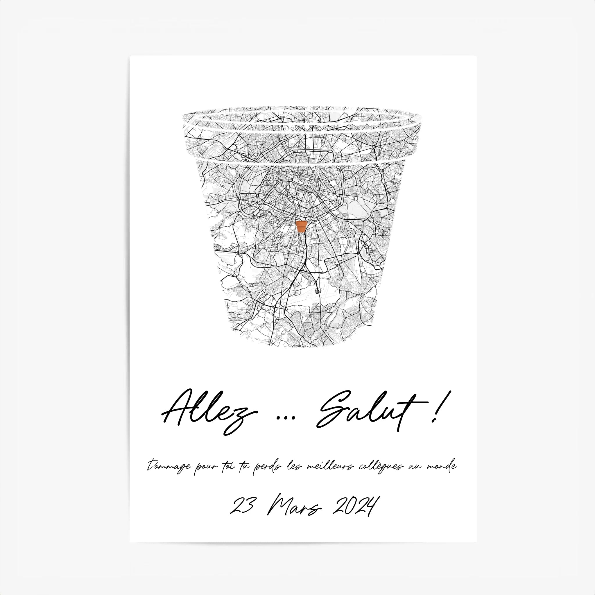 Tableau Pot de Départ Personnalisé Carte Ville