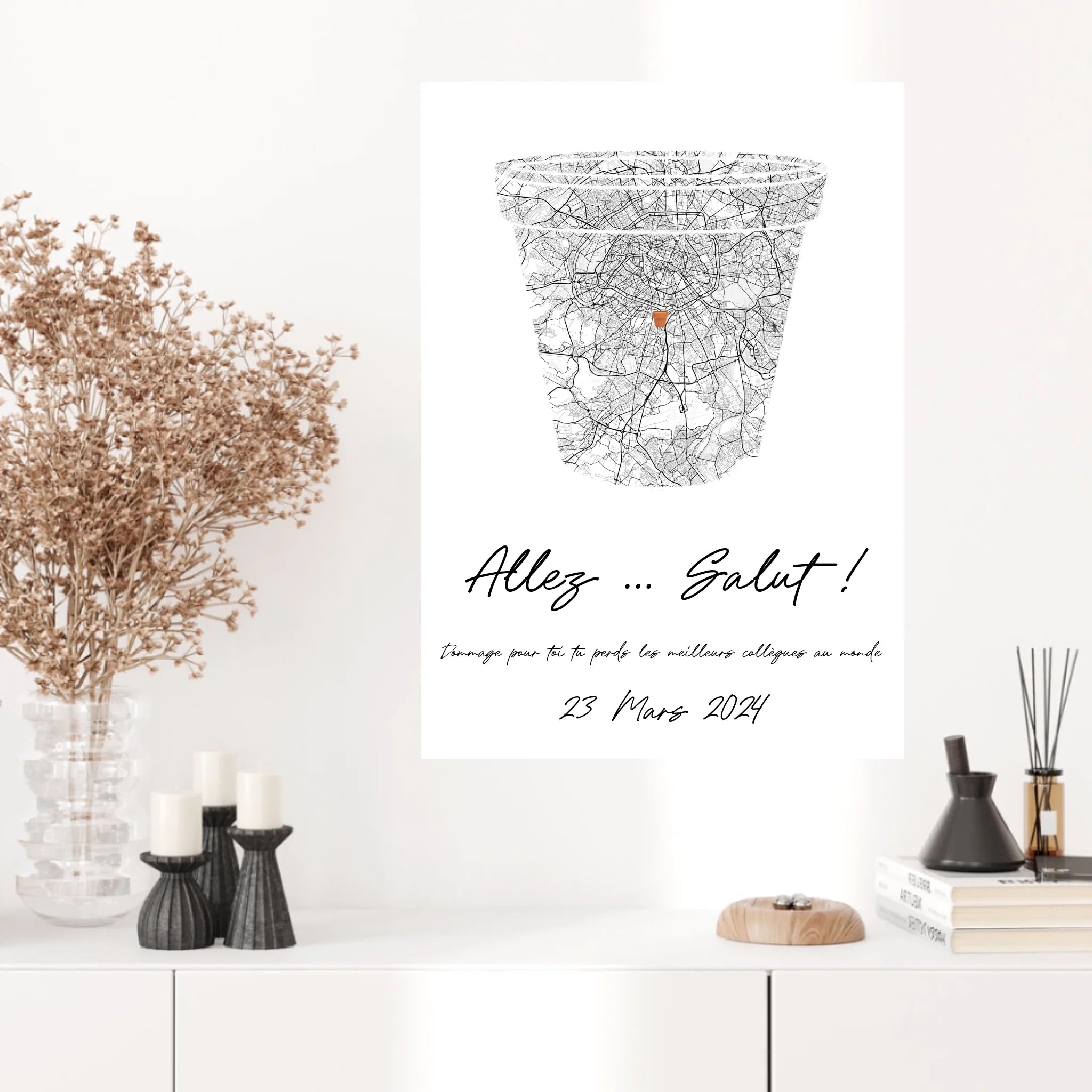 Tableau Pot de Départ Personnalisé Carte Ville
