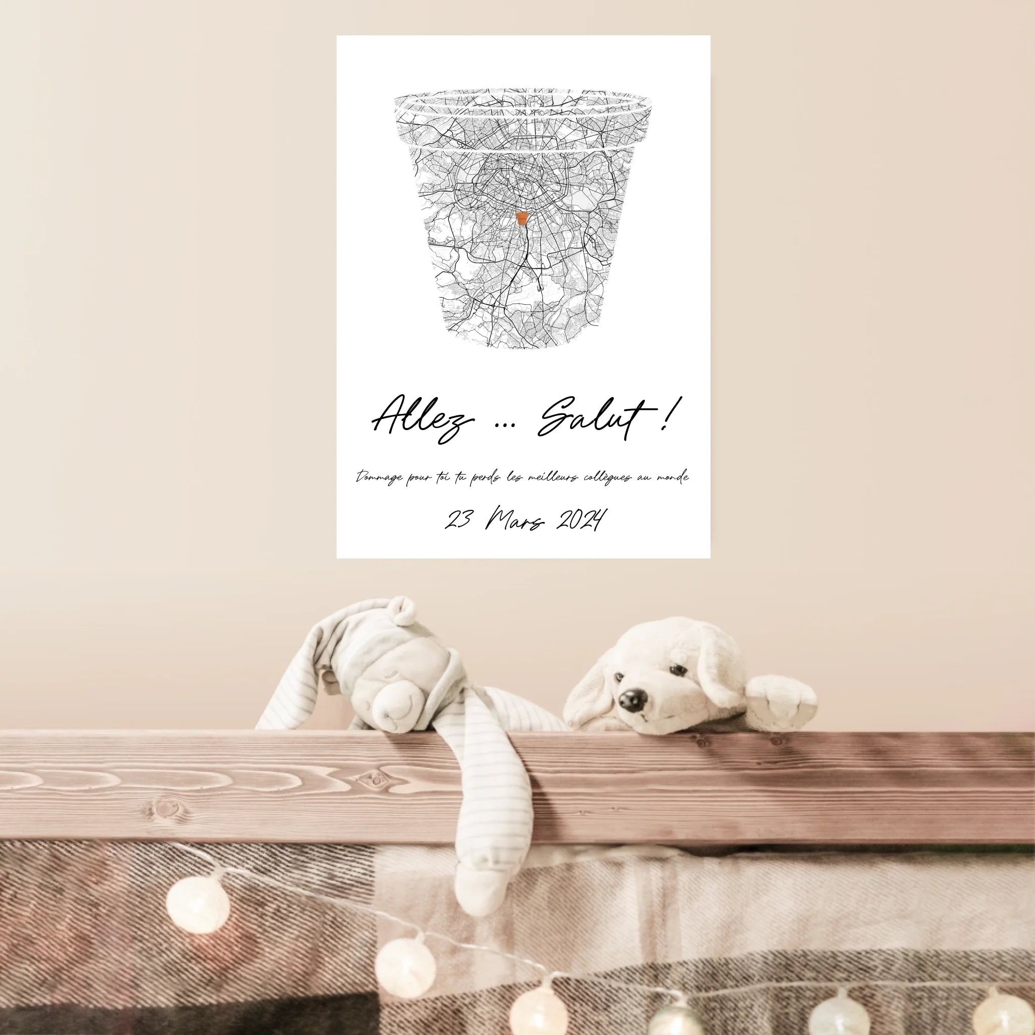 Tableau Pot de Départ Personnalisé Carte Ville