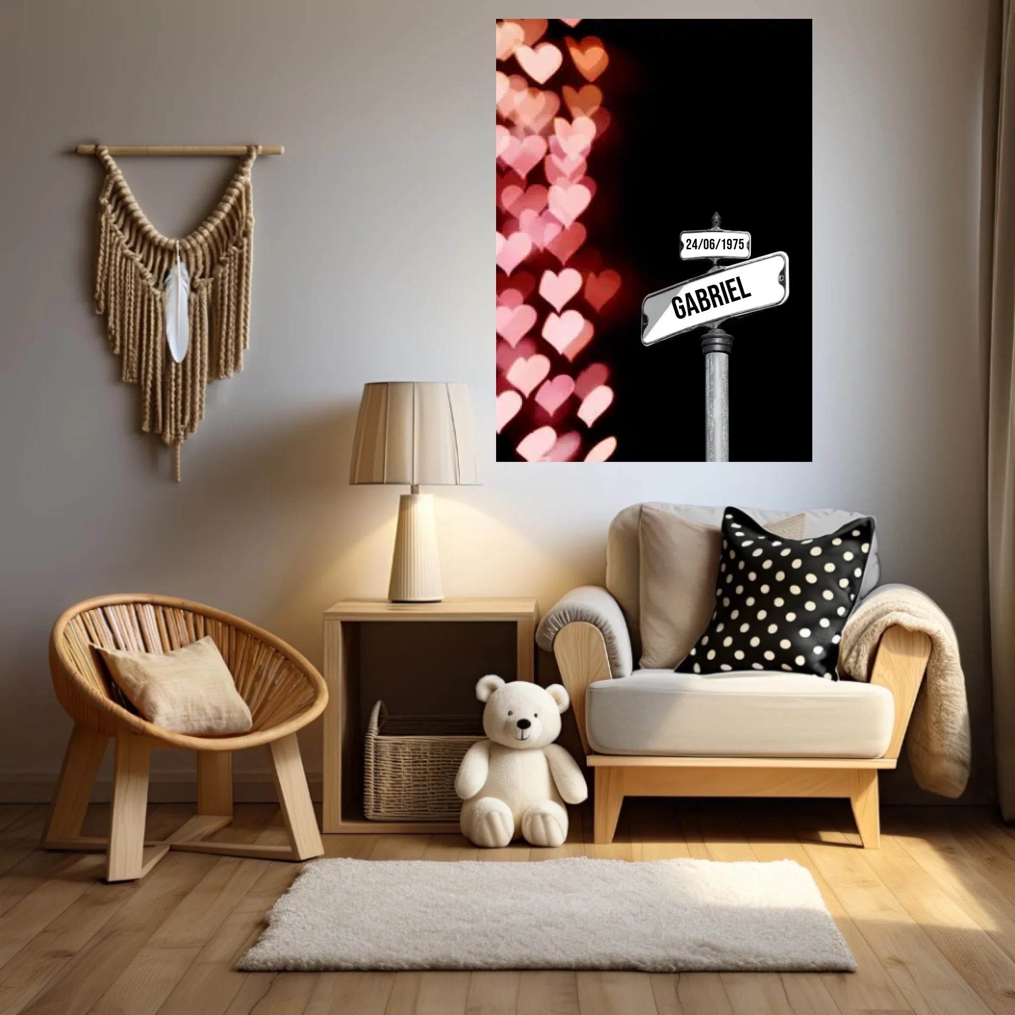 Tableau Prénom Personnalisable Famille Amour