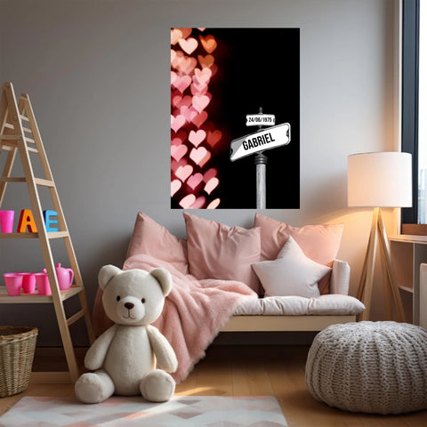 Tableau Prénom Personnalisable Famille Amour