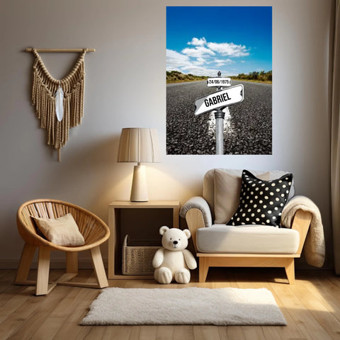 Tableau Prénom Personnalisable Famille Route
