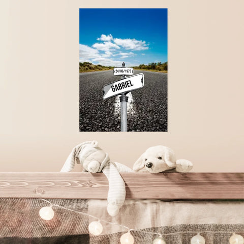 Tableau Prénom Personnalisable Famille Route