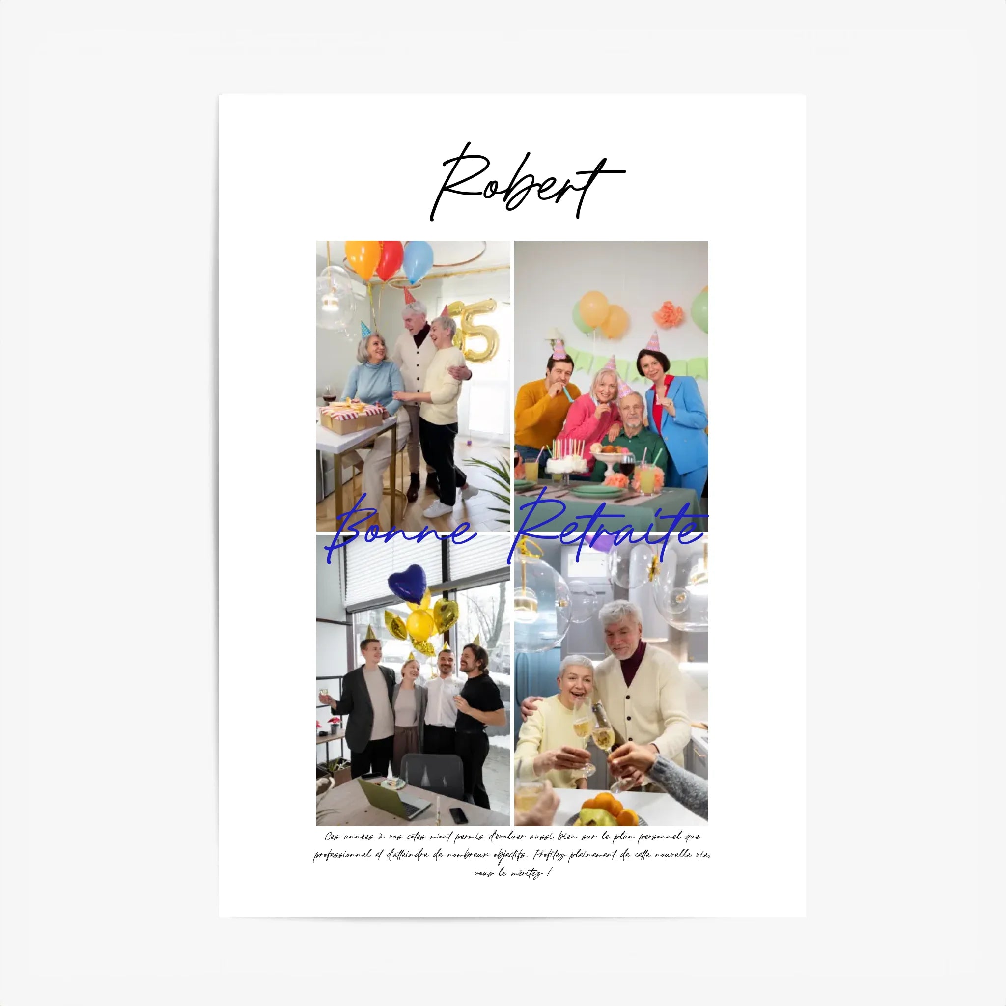 Tableau Personnalisé Photo Départ Retraite