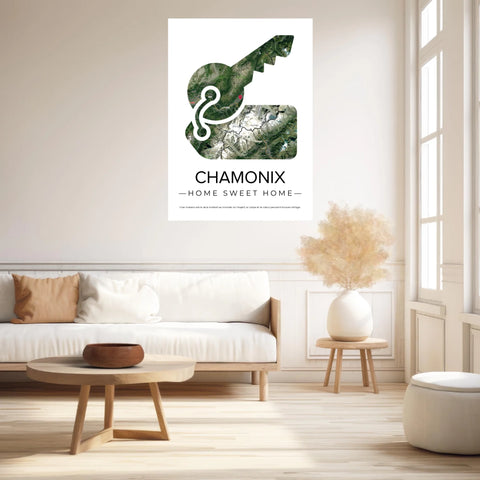 Affiche carte ville Personnalisée Clés Maison