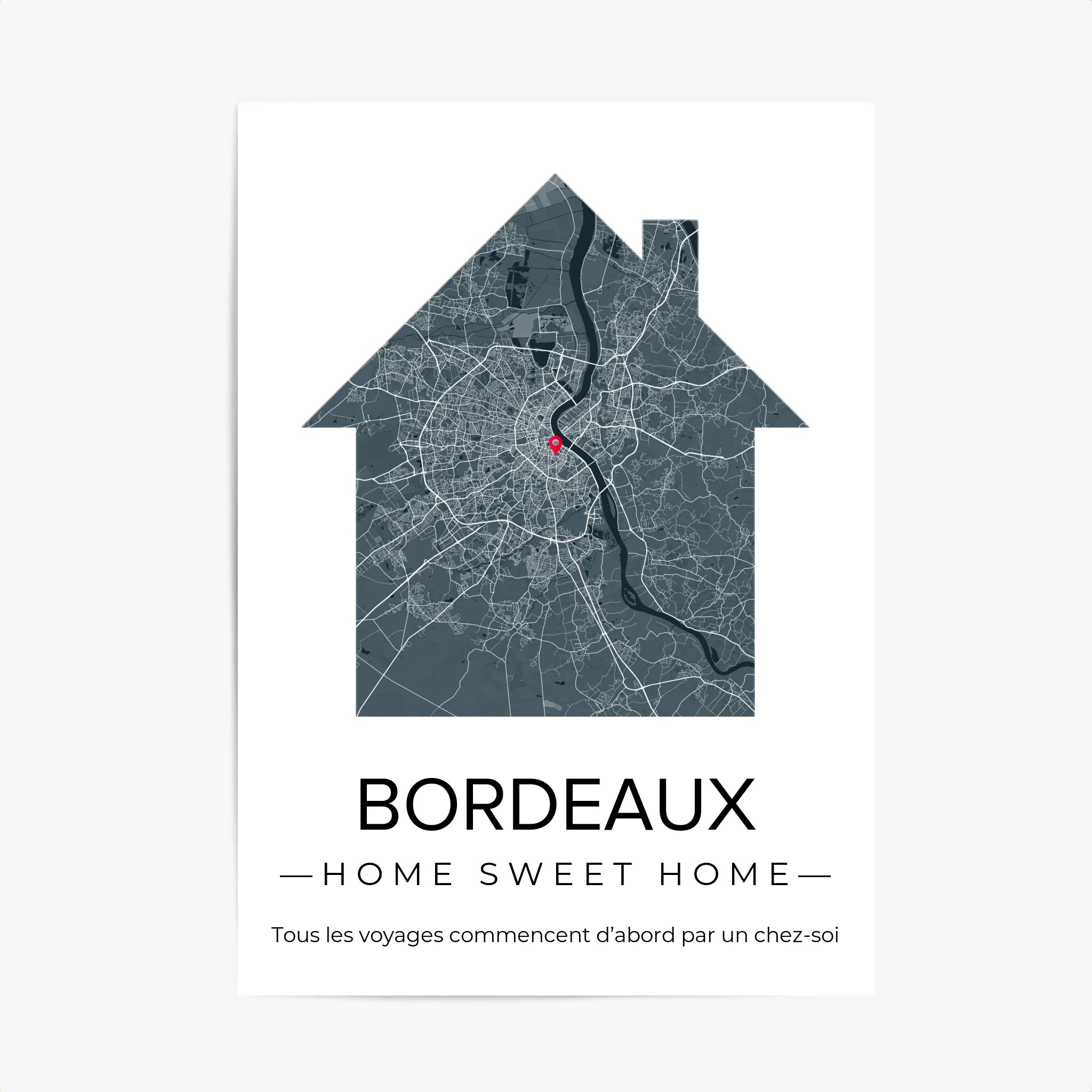 Affiche carte ville Personnalisée Maison